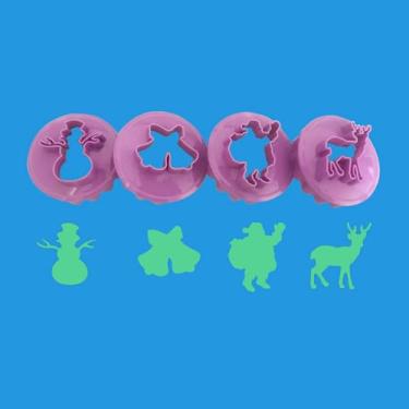 Imagem de Conjunto de 4 peças de molde de decoração de bolo para cortador de biscoito de Natal