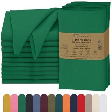 Imagem de RUVANTI Conjunto De 12 Guardanapos Pano Ruvanti, 45X45 Cm, 100% Algodão, Laváveis, Macios E Absorventes, Perfeitos Para Jantares Casamento, Natal Ação Graças - Amazon