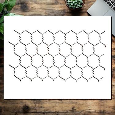 Imagem de STENCILAIR Estêncil de arame de galinha, 28 x 21,6 cm, modelo de plástico reutilizável para artes, artesanato e projetos de bricolage