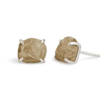 Imagem de Brinco Tarraxa Quartzo Rutilo - Cristal Natural, Prata 925