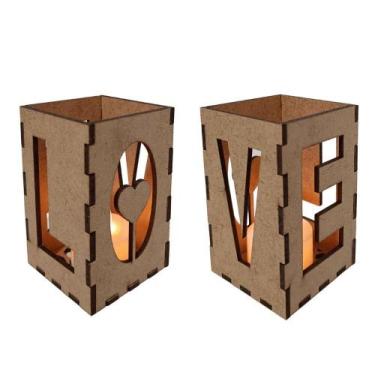 Imagem de Castiçal Love Com Vela Eletrônica - LENOBRE