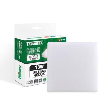 Imagem de Painel De Led Taschibra Frameless Quadrado Embutir 18w Bivolt. - Acaba