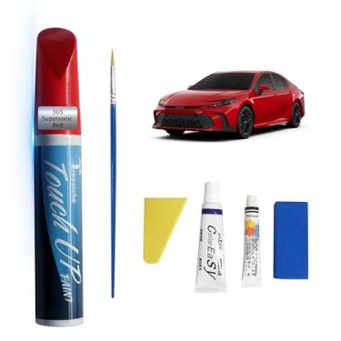 Imagem de Treesiche Tinta de retoque vermelha supersônica 3U5 para Toyota Exact Match, caneta de pintura de carro, reparo de arranhões, tinta de retoque 2 em 1, removedor de arranhões de carro para arranhões