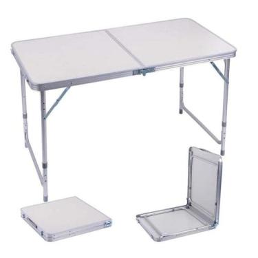 Imagem de Mesa Dobrável Portátil com Alça Altura Regulável 1,20 x 60cm Vira male