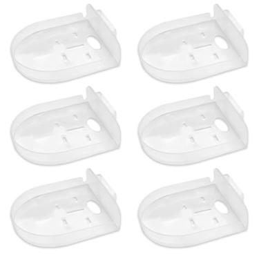 Imagem de ASTIMESA Prateleira de câmera de segurança de 6 peças com fita autoadesiva, prateleira de monitor de plástico transparente, suporte de câmera de parede flutuante sem broca para alto-falante pequeno