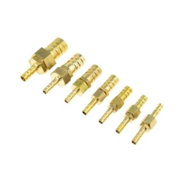 Imagem de 1 peça de mangueira de latão 6 mm encaixe para 8 mm 10 mm 19 mm OD Raccord redutor de farpa adaptador de farpado acessórios de tubulação conector de acoplador de cobre a gás (6 mm x 16 mm)