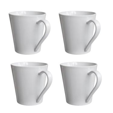 Imagem de Conjuntos De 4, 6 Ou 12 PeçAs XíCaras De Porcelana Branca Simples, 120 Ml Conjuntos De Chá Para Cozinha De Hotel Canecas De Café(Kit 4 Canecas)
