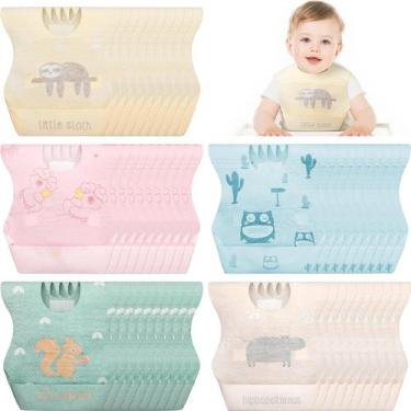Imagem de Babadores de bebê descartáveis Shinymoon, 100 peças, impermeáveis, 23,