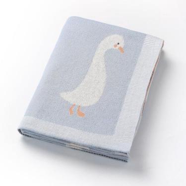 Imagem de Cobertor de bebê Loyfoky 100% algodão com estampa de ganso 100x80 cm
