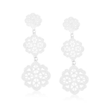 Imagem de Brinco Pendurado Básico Trevo Aço Inox Antialérgico Garantia - Couti