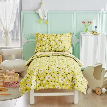Imagem de Conjunto de roupa de cama infantil UOZZI BEDDING, 4 peças de flores am