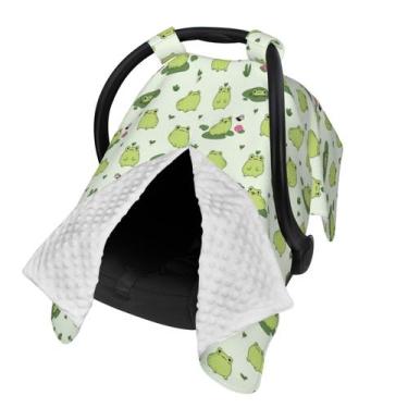Imagem de Capa de assento de carro para bebês Yobvec Frog Nursing Blanket 100x70