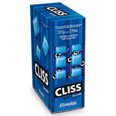 Imagem de Chiclete Cliss Cartela Hortelã FLORESTAL 201g  1cx c/ 12un