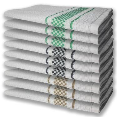 Imagem de 9 Panos De Prato Atoalhado Felpudo Marrom Preto e Verde