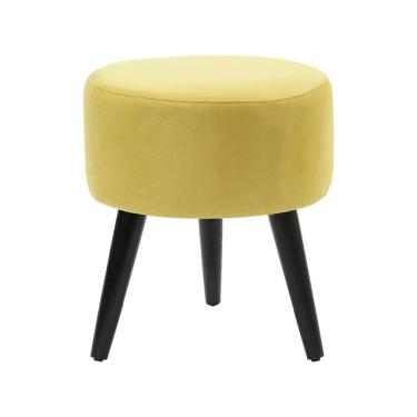 Imagem de Puff Banco Luca Em Tecido Suede - Amarelo - Cor: Amarelo
