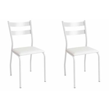 Imagem de Cadeira De Cozinha Bali 2c141br Aço Kit 2 Un Branco-corano Branco - Kappesberg