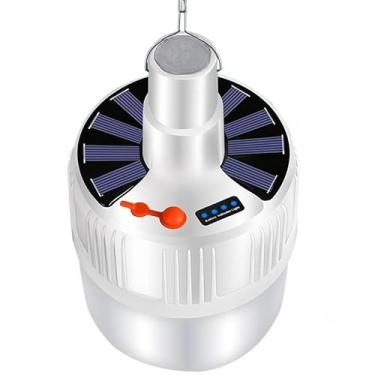 Imagem de Lâmpada emergência Lanterna Solar Bateria Recarregável 5 Niveis De Luz Camping Com Gancho Economia de energia