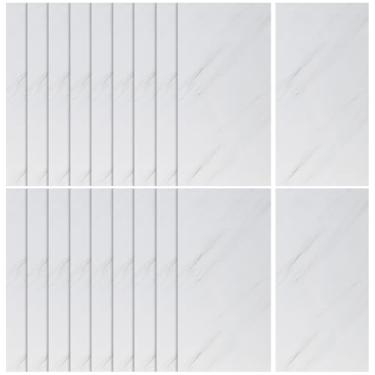 Imagem de LALAFINA 20 adesivos de azulejo com padrão de mármore, 28 x 59 cm, adesivos autoadesivos à prova d'água para bancada, armários de cozinha, banheiro, espuma Xpe, branco jazz