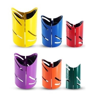 Imagem de Kit de guia de corte de tubo magnético de 6 peças, ferramenta de marcação de tubos para 45°, 90°, 22,5° e cortes de sela. Inclui tamanhos 3-1/20.3 cm 1-7/20.3 cm 2-7/20.3 cm 3-1/5.1 cm 4-1/5.1 cm