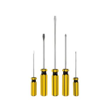 Imagem de Kit de Chaves de Fenda, Conjunto com 3 Peças 75mm e 100mm, Chaves de Precisão em Amarelo