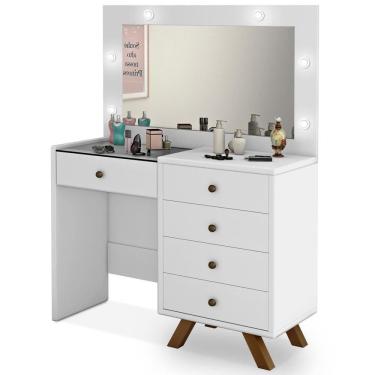 Imagem de Penteadeira Camarim Com Espelho 00809101 Branco Lpa Branco