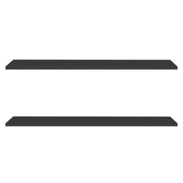 Imagem de Prateleira Flutuante Para Banheiro Kit 2 Com Suporte Invisível 91cm Yara Preto - Lumil