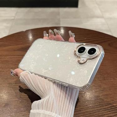 Imagem de HTVJFX Capa de celular luxuosa com glitter e laser para iPhone 11, rígida, transparente e à prova de choque (para iPhone 11/branco)