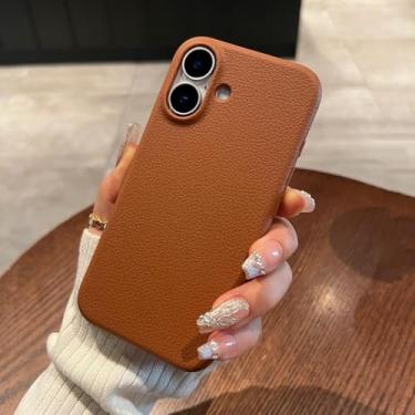 Imagem de HTVJFX Capa de celular luxuosa de couro macio fosco com padrão de silicone à prova de choque para iPhone 13 Pro (para iPhone 13 Pro/marrom)