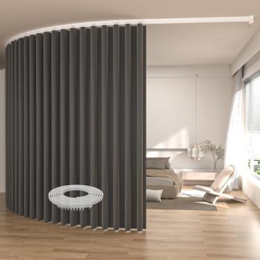 Imagem de Cortinas blackout com divisória de quarto, cortinas extra largas montadas no teto, conjuntos de trilhos para separação de sala, isolamento térmico, redução de ruído, cortinas divisórias para sala de