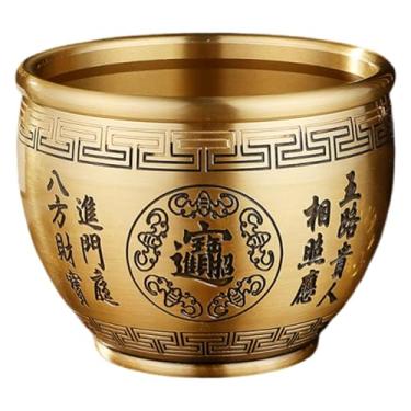 Imagem de MFMEXUL Tigela Da Fortuna em Latão com Design Feng Shui, Tigela Decorativa Robusta em Estilo Chinês, Ornamento para Mesa de Sala de Estar, Style C, Tamanho real