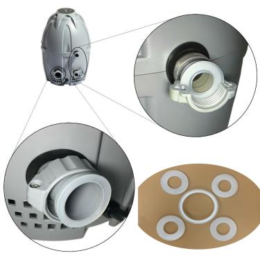 Imagem de Jzenol As peças do aquecedor de banheira de hidromassagem são adequadas para o kit de reparo de vedação de bomba de água Lay-Z-Spa Coleman, compatível com AirJet, Springstaditi, Island (1 A/4 B/C)