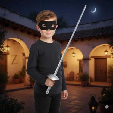 Imagem de Kit Infantil Espada de Brinquedo + Máscara Do Zorro - GENÉRICA