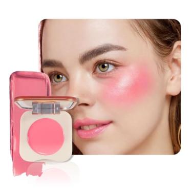 Imagem de HHLTOH Blush creme rosa claro no rosto para mulheres paletas de maquiagem bochechas, blushes cremosos rosa pálido fosco para bochechas e contorno paleta de maquiagem, natural, vegano e livre de