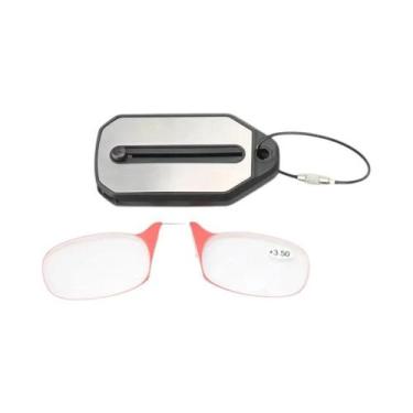 Imagem de Óculos De Leitura Portáteis Ultraleves Com Clipe Nasal E Chaveiro +1.0