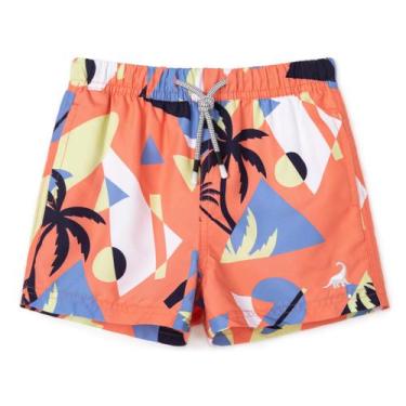 Imagem de Calção de banho SURF CUZ para criança e menino, roupa de banho laranja