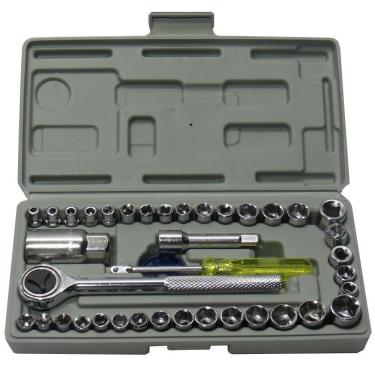 Imagem de Kit Jogo Chave Catraca  + Jogo De Soquete 40 Pçs + Maleta