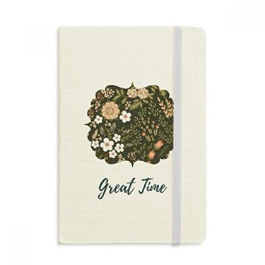 Imagem de Caderno de pintura de plantas brancas selvagens, capa dura em tecido oficial diário clássico