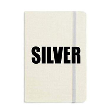 Imagem de Caderno com nome da cor prata capa dura clássico diário A5 presente