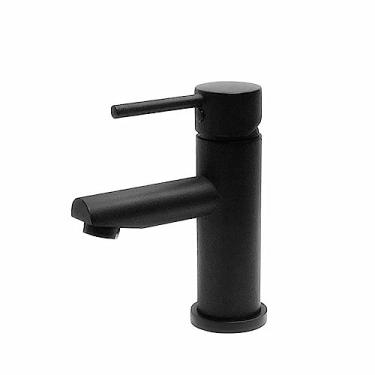 Imagem de Estilo redondo clássico com acabamento em preto fosco para banheiro, torneira da pia, torneira misturadora Quente e amp; Água Fria, Preta