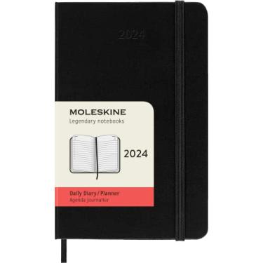 Imagem de Moleskine 2024 Daily Planner, 12M, Pocket, Black, Hard Cover (3.5 x 5.5)