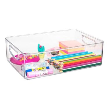 Imagem de Organizador Acrílico Geladeira Armário Guardar Dispensa Alça