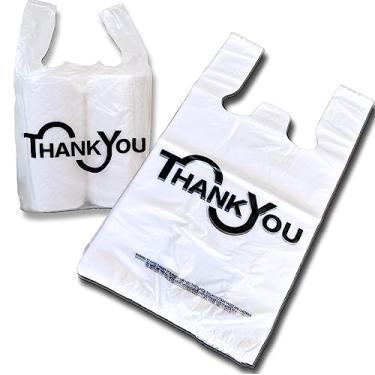Imagem de ALLYOUNG-Clear Thank You Bags (100 unidades) 28,6 cm x 15,24 cm x 54 cm Bolsa de camiseta grande, bolsa de agradecimento grande, bolsa de compras colorida, bolsa de compras strog, linda bolsa para levar para fora.