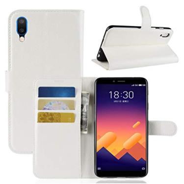 Imagem de MEIZU Meilan E3 Capa, carteira flip de couro PU premium com compartimento para cartão, suporte e fecho magnético [capa interior à prova de choque de TPU] Compatível com MEIZU Meilan E3