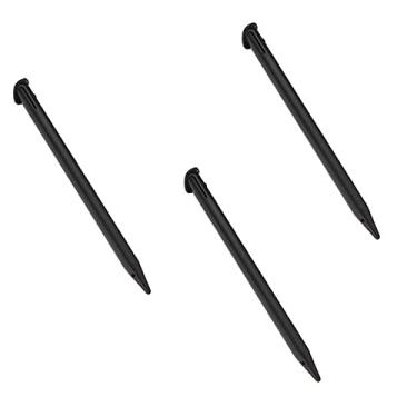 Imagem de XHBTS 3 canetas Stylus de substituição de plástico para tela sensível ao toque, compatível com Nintendo New 3DS XL, New 3DS LL (preto)