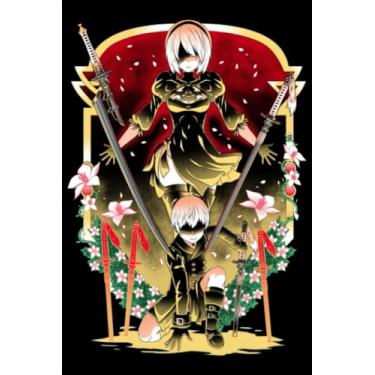 Imagem de Caderno Nier Automata: Livro de bolso diário, 15 x 23 cm, 100 páginas | Melhor presente para fãs (cadernos de composição)