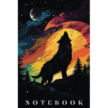 Imagem de Caderno de lobos 15 x 23 cm, 120 páginas: adorável papel forrado de lobo, caderno de lobos para escrever, uso pessoal, escola, casa, faculdade, presentes para mulheres, homens, ... aniversário, marido, família. (Diário do lobo)