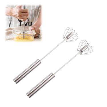 Imagem de Batedor semiautomático de aço inoxidável, novo batedor de fácil de usar 2024, batedores de pressão para cozinhar, batedor de mão mini para batedeira de /1681