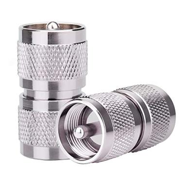 Imagem de Adaptador de rádio CB conector UHF da Mookeerf, 2 unidades, UHF PL259 macho para UHF PL259 adaptador de cabo coaxial macho So239 conector para antena de rádio CB HAM, medidor SWR
