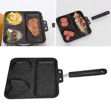 Imagem de Frigideira 3 Em 1 Com Alça Antiescaldante Panelas Antiaderentes De Carote Frigideira Quadrada Panela De Ovo Panqueca Panela Superior De Muffin Anel Redondo De Fogão De Ovo Para Cozinhar No Café Da Man