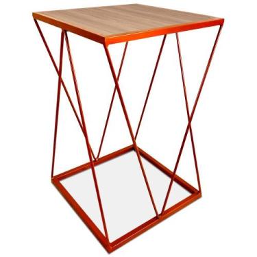 Imagem de Mesa De Canto Alta Modelo Industrial Wire Lateral Decoração Para Sala 